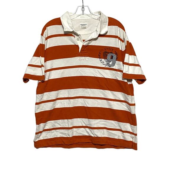 American Eagle Outfitters Other - American Eagle Rugby Polo Shirt Men L Orange Striped Y2K Preppy Classic Academia
